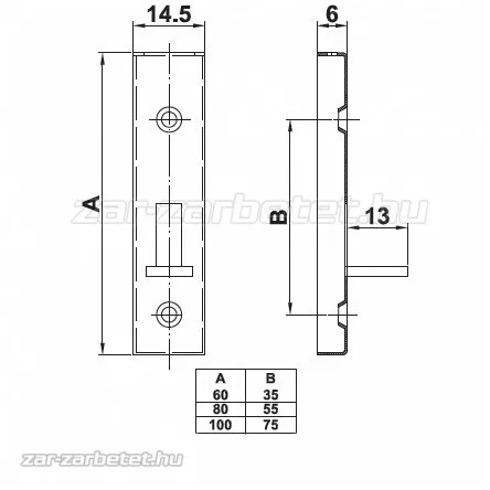 Bútortolózár réz 368/100 AMIG 216