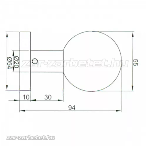 Játszóajtógomb fix kerek 55MM R.M. LK 9166