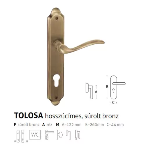 Tolosa súrolt bronz hosszúcímes 55 Cilinderes