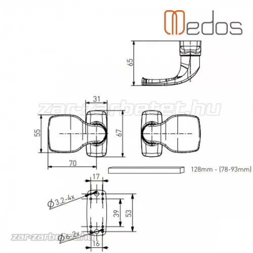 Merkury ajtókilincs FIX gomb-gombos Matt fekete