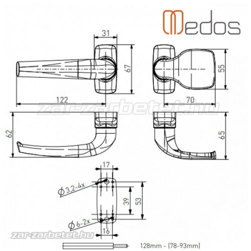 Merkury alu ajtókilincs gombos garnitúra silver