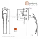 Mars L40 Fehér ablakkilincs