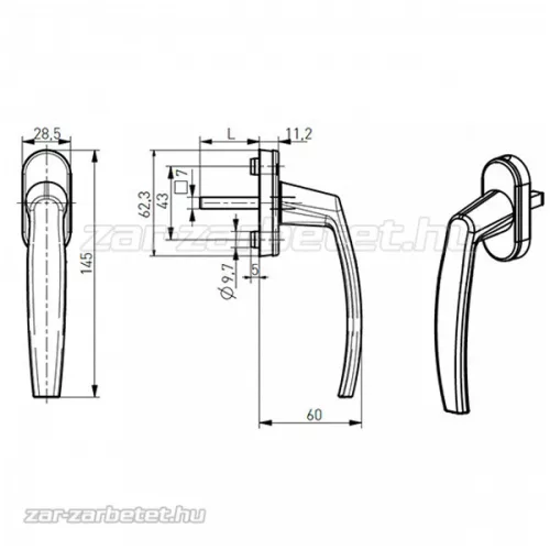 Pluton L35 Fehér ablakkilincs