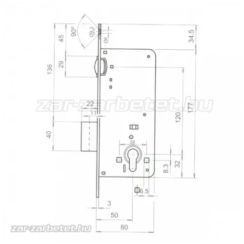 TITÁN 811/50 görgős bevésőzár DM50