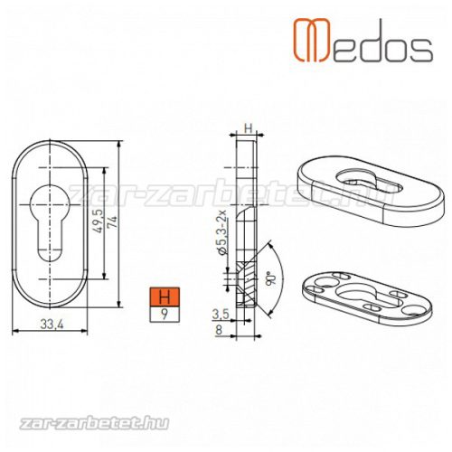 Pluton ajtórozetta barna