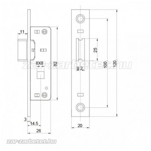 ANBO 1201 kilincses csapdazár DM15
