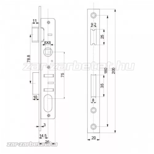ANBO 1203 portálzár DM15 + ovál. betét 27/27