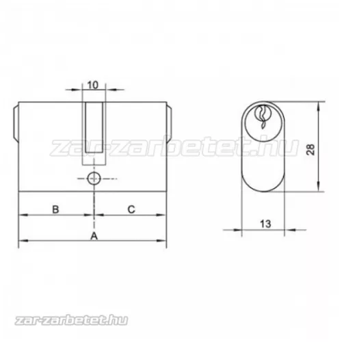 ANBO 2100S ovál. Hengerzárbetét 27/27 3K