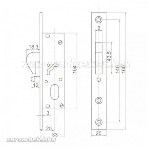 ANBO 1680HP kampós portál másodzár + zárbetét