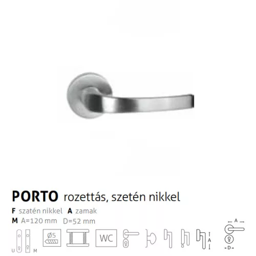 Porto szatén nikkel rozettás PZ
