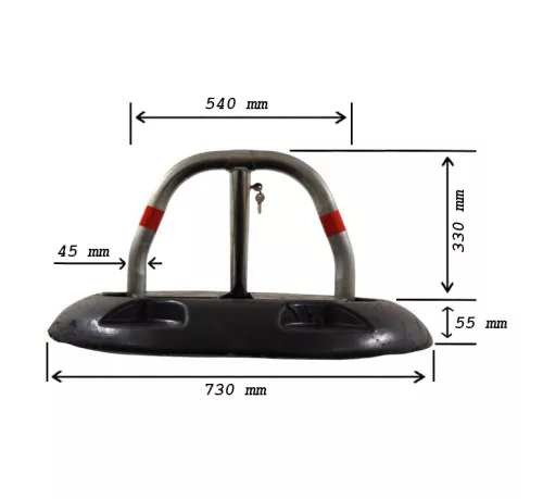 Parkolóőr zárbetétes erősített talpazat