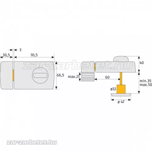 Abus ajtózár 2110 Barna