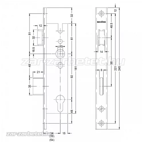 Schüco portálzár 35/92/U24 (279496)