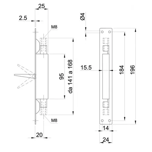 Duplaajtó átvetőstolózár fémre kétirányú (422)