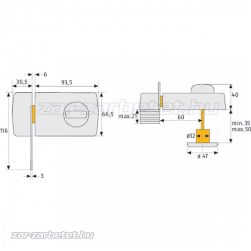 Abus 2130 határolós másodzár Fehér