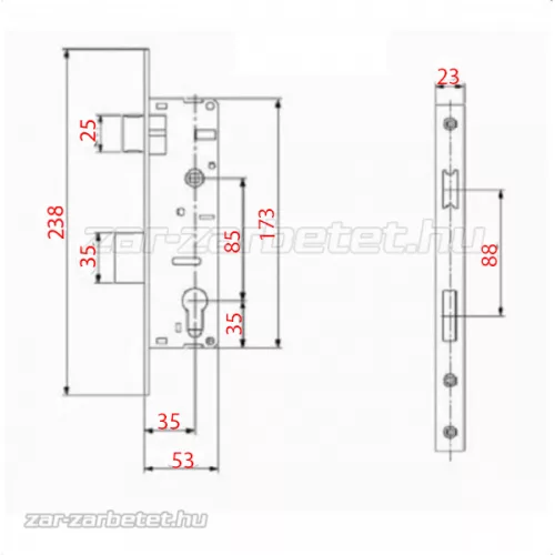 JYB 165-35B 35/85/16 cilinderes portálzár