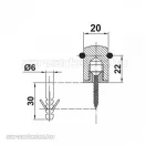 Ajtóütköző AMIG 301 inox 20mm 5140