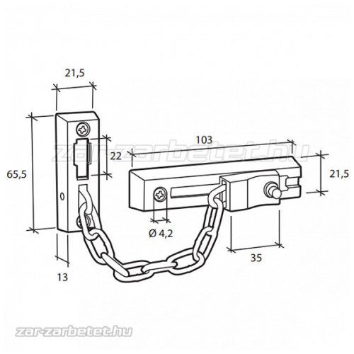 FTH ajtólánc nikkel