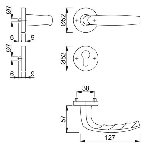 Hoppe Atlanta rozettás garnitúra PZ 37-42mm F4