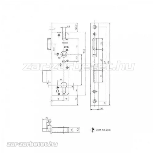 KFV portálzár 40/92/16