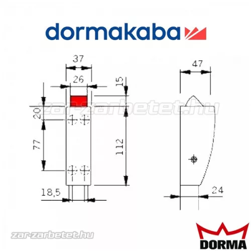 Dorma PHA 2000 alsó-felső reteszelés PHX 02