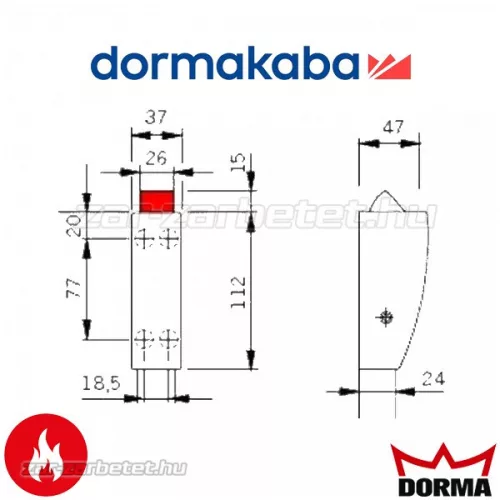 Dorma PHA 2000 alsó-felső reteszelés PHX 03 TG