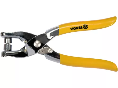 VOREL Bőrlyukasztó fogó revolveres és bőrszegecselő + 100 db szegecs