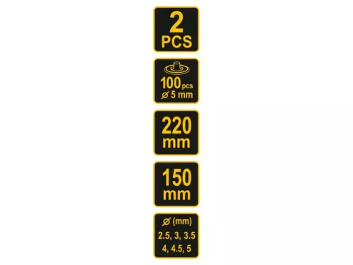 VOREL Bőrlyukasztó fogó revolveres és bőrszegecselő + 100 db szegecs