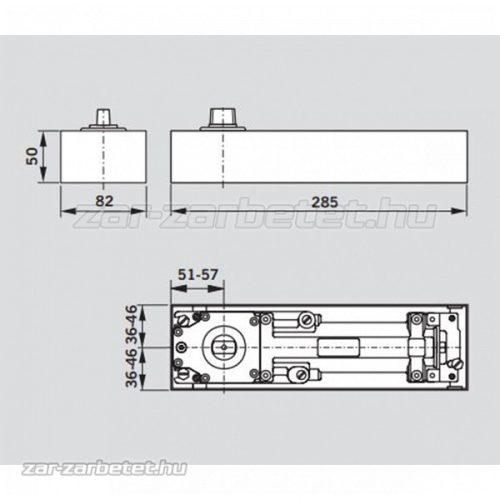 Dorma BTS-75 Padlócsukó 90°-os reteszeléssel