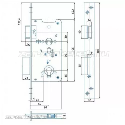 Hobes K131 60/90 cilinderes előajtó bevésőzár