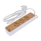 STHOR 72343 Fa hatású elosztó földeléssel, 3 aljzattal, USB-vel, 1,4 m kábellel (3x1 mm²)