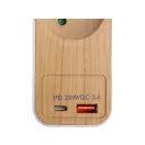 STHOR 72344 Fa hatású elosztó földeléssel, 5 aljzattal, USB-vel, 1,4 m kábellel (3x1 mm²)
