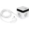 STHOR 72480 Power Cube USB, földelt, fehér 5 aljzatos, 1,4 m, 3x1 mm²
