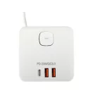 STHOR 72480 Power Cube USB, földelt, fehér 5 aljzatos, 1,4 m, 3x1 mm²