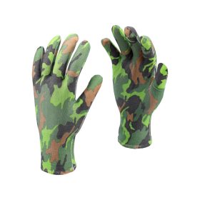 FLO 74113 Kertészkesztyű Zöld Terepmintával 8-As