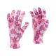 FLO 74121 Kertészkesztyű Rózsaszín Virágmintával 8-As