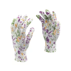 FLO 74123 Kertészkesztyű Fehér Virágmintával 8-As