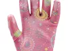 FLO 74132 Kertészkesztyű Rózsaszín Mintával 9-Es, Pu Bevonattal.