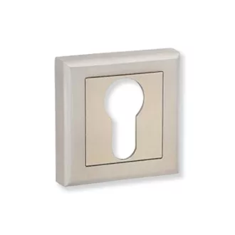 Bussare Classic négyzet rozetta Satin Chrome Cilinderes