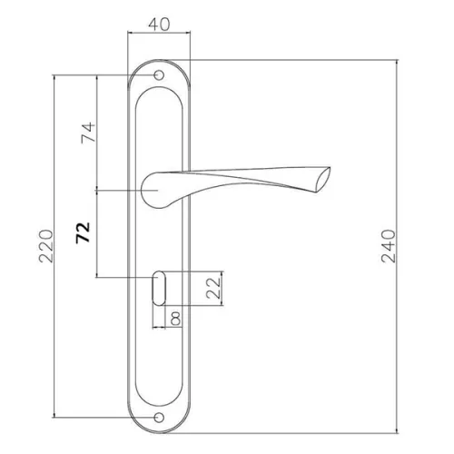 Bussare Classico hosszúcímes kilincs Satin Gold 72 Kulcsos
