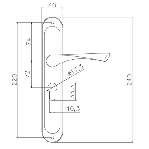 Bussare Classico hosszúcímes kilincs Satin Gold 72 Cilinderes