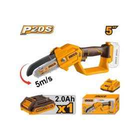   INGCO CGSLI20581 Akkus láncfűrész 127 mm 20 V (1 x 2,0 Ah akku + töltő)