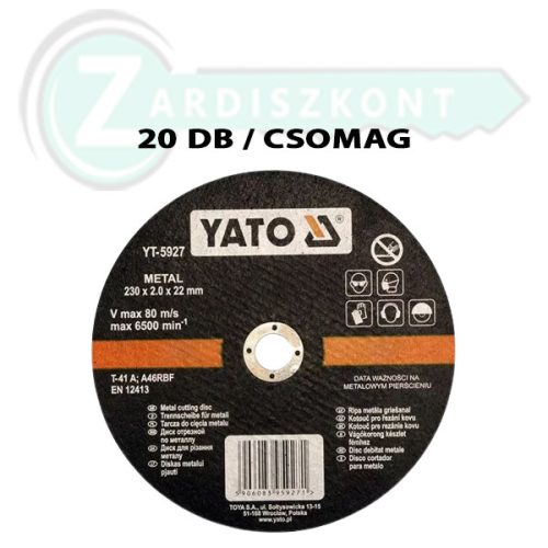 Yato YT-5927 Vágókorong fémre 230x2x22 (20db)