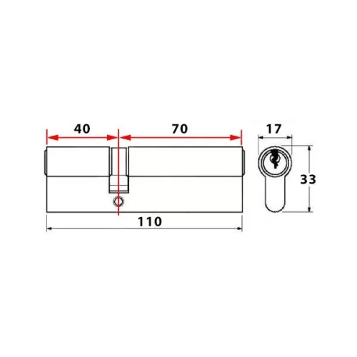 Abus CT5 gombos zárbetét 40x70 (G=Hosszabb)