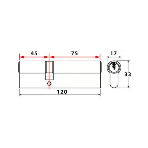 Abus CT5 gombos zárbetét 45x75 (G=Hosszabb)