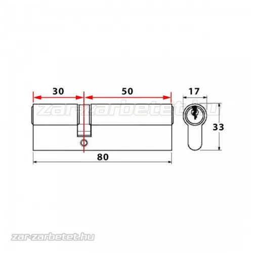 Abus D10PS törésvédett VF zárbetét 30x50