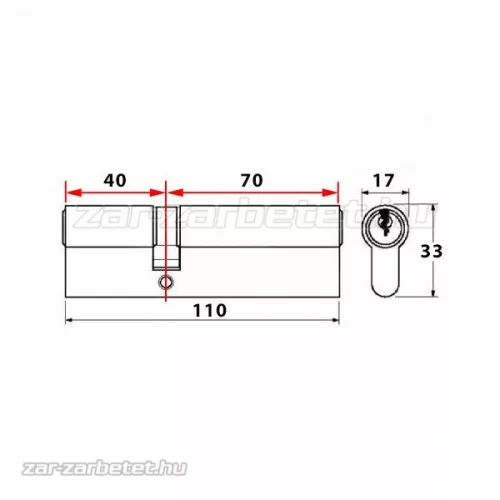Abus D10PS törésvédett VF zárbetét 40x70