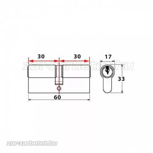 Abus D6PS törésvédett zárbetét 30x30 Gombos