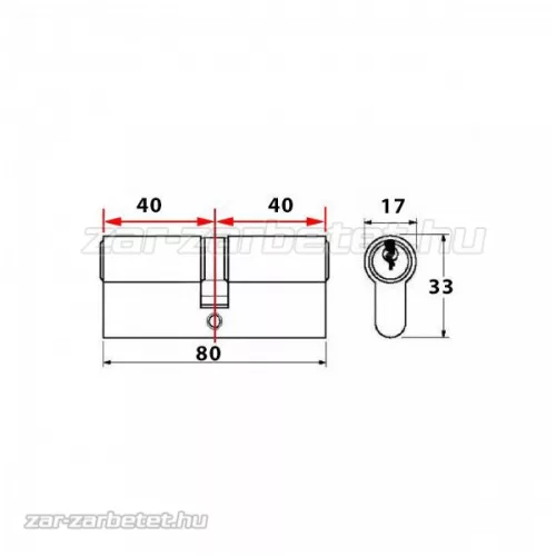 Abus D6PS törésvédett zárbetét 40x40 Gombos