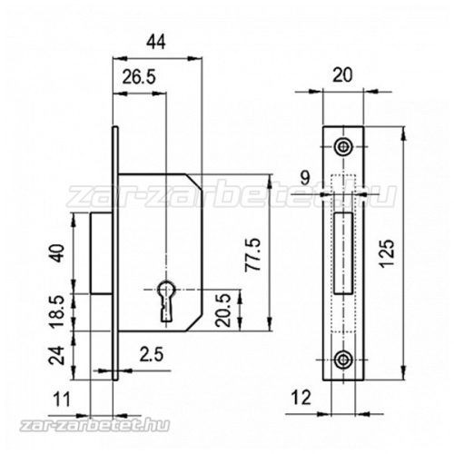 Euro Elzett 415 kulcsos reteszzár